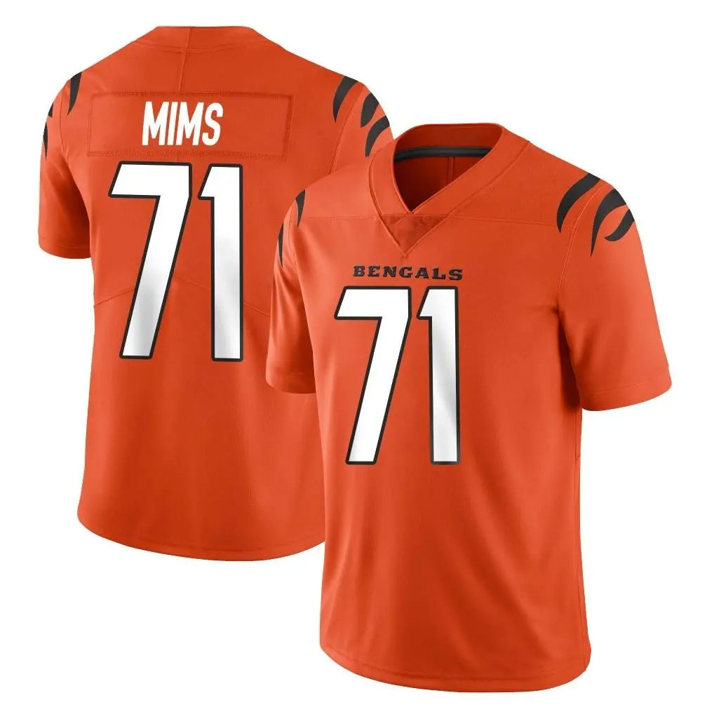 C.Bengals #71 Amarius Mims Player Orange Vapor Untouchable Limited Home Game ROCER Stitched Jerseys