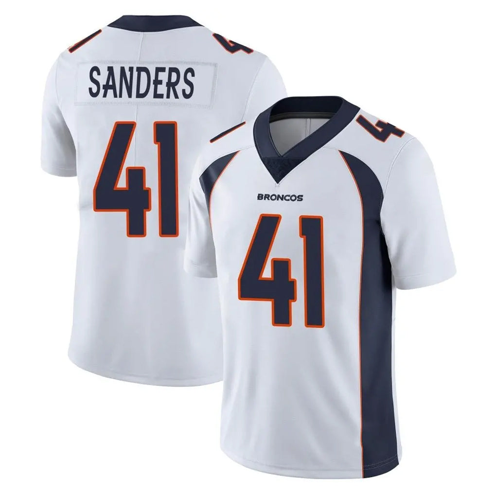 D.Broncos #41 Drew Sanders Player White Vapor Untouchable Limited Home Game Ddoa Stitched Jerseys