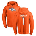 D.Broncos #1 Evan Engram Player Orange Pullover Hoodie Limited ROCER Stitched Jerseys
