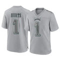 P.Eagles #1 Jalen Hurts Player Gray Atmosphere Fashion Home Game ROCER Stitched Jerseys