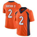D.Broncos #2 Pat Surtain II Player Orange Color Vapor Untouchable Limited Game ROCER Stitched Jerseys
