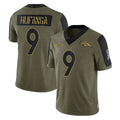 D.Broncos #9 Talanoa Hufanga Player Olive Salute To Service Limited Game ROCER Stitched Jerseys