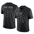 GB.Packers #90 Lukas Van Ness Player Black Reflective Limited Home Game ROCER Stitched Jerseys
