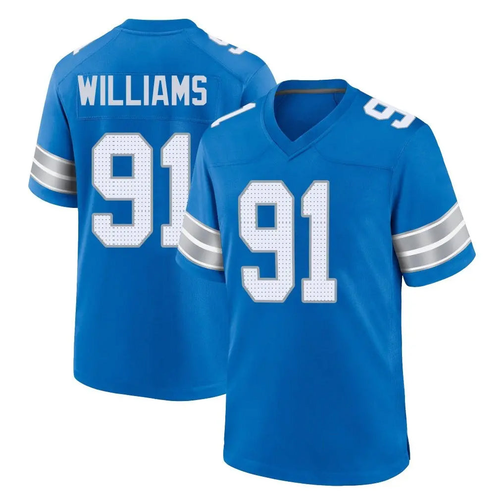 D.Lions #91 Tyleik Williams Player Blue Alternate Home Game ROCER Stitched Jerseys