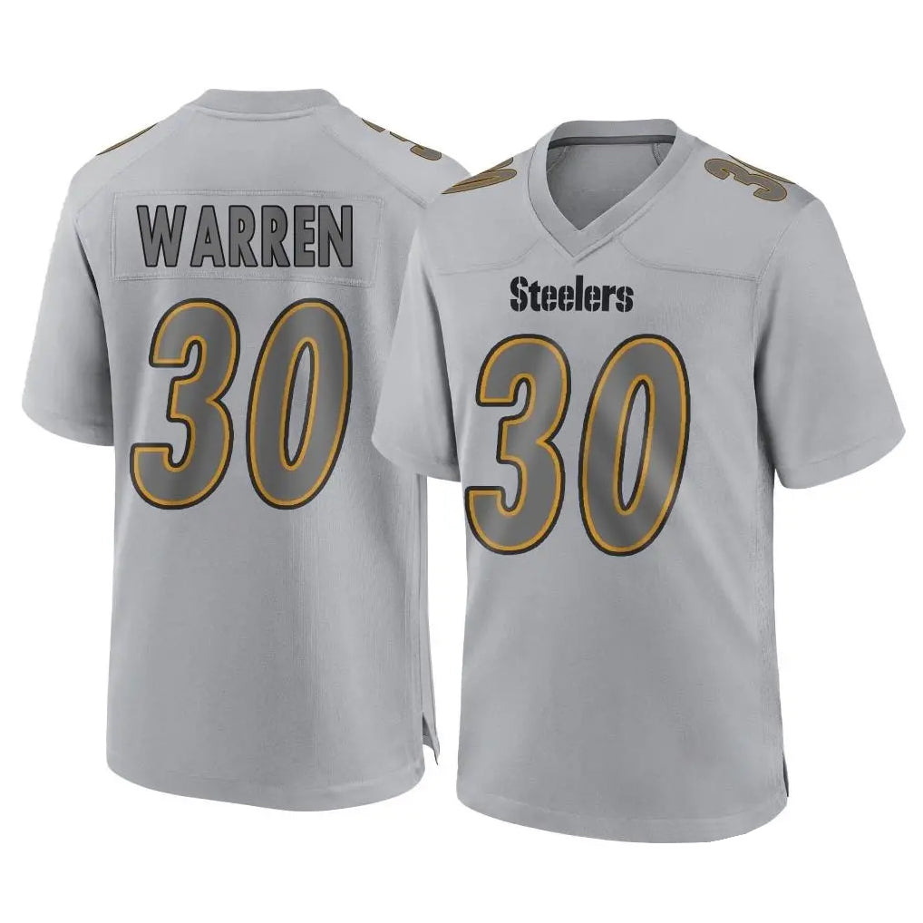 P.Steelers #30 Jaylen Warren Player Gray Atmosphere Fashion Home Game ROCER Stitched Jerseys