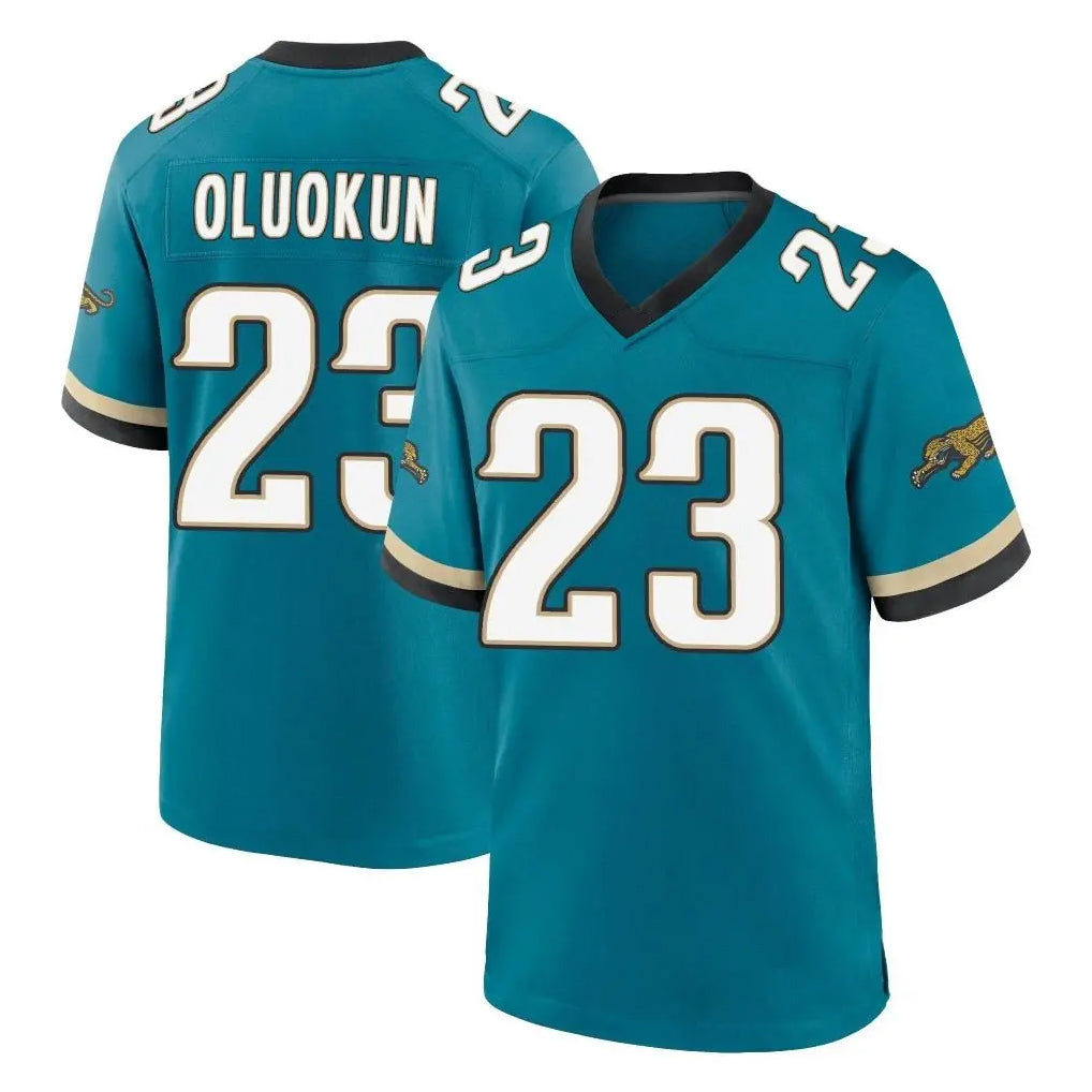 J.Jaguars #23 Foyesade Oluokun Player Teal Prowler Throwback Limited Home Game ROCER Stitched Jerseys