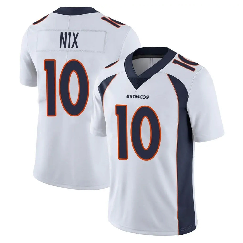 D.Broncos #10 Bo Nix Player White Vapor Untouchable Limited Home Game ROCER Stitched Jerseys
