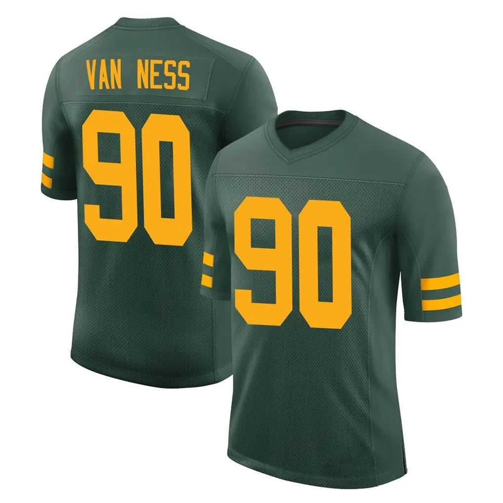 GB.Packers #90 Lukas Van Ness Player Green Alternate Vapor Home Game ROCER Stitched Jerseys
