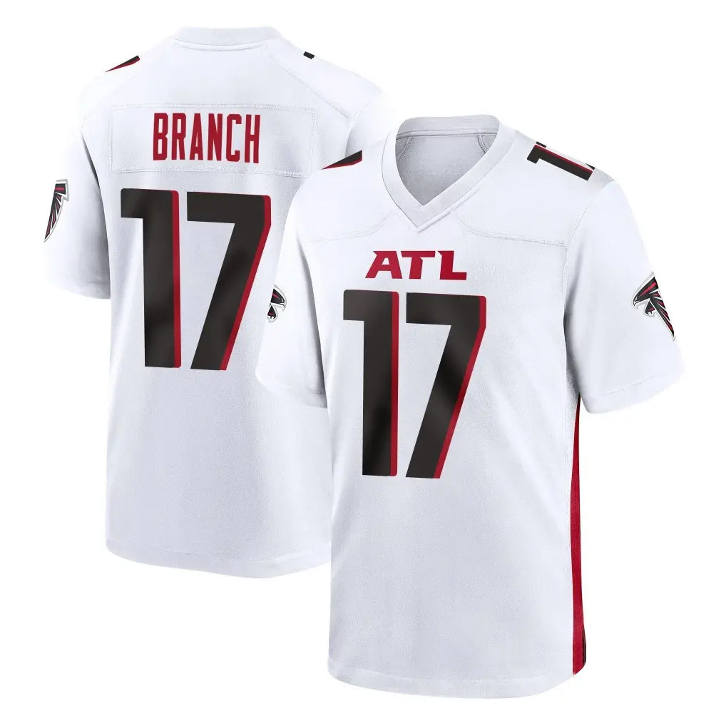 A.Falcons #17 Zachariah Branch Player White Home Game ROCER Stitched Jerseys