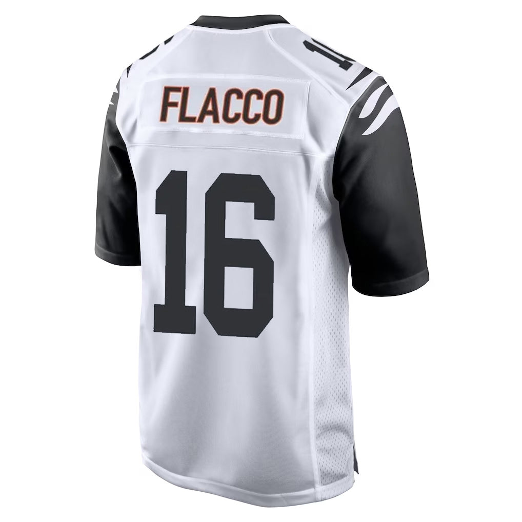 C.Bengals #16 Joe Flacco Player White Alternate Home Game ROCER Stitched Jerseys