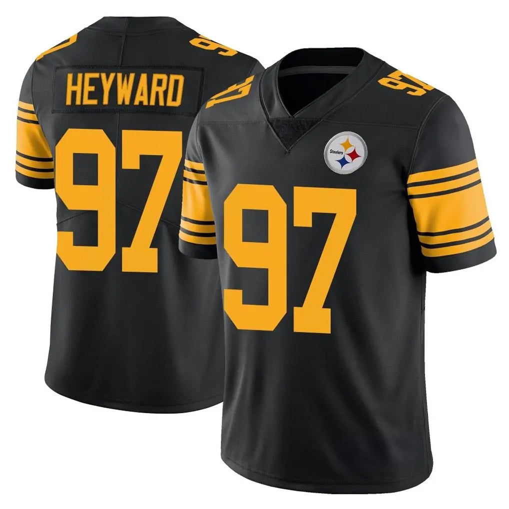 P.Steelers #97 Cameron Heyward Player Black Limited Color Rush Home Game ROCER Stitched Jerseys