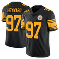 P.Steelers #97 Cameron Heyward Player Black Limited Color Rush Home Game ROCER Stitched Jerseys