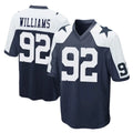 D.Cowboys #92 Quinnen Williams Player Navy-White Alternate Home Game ROCER Stitched Jerseys
