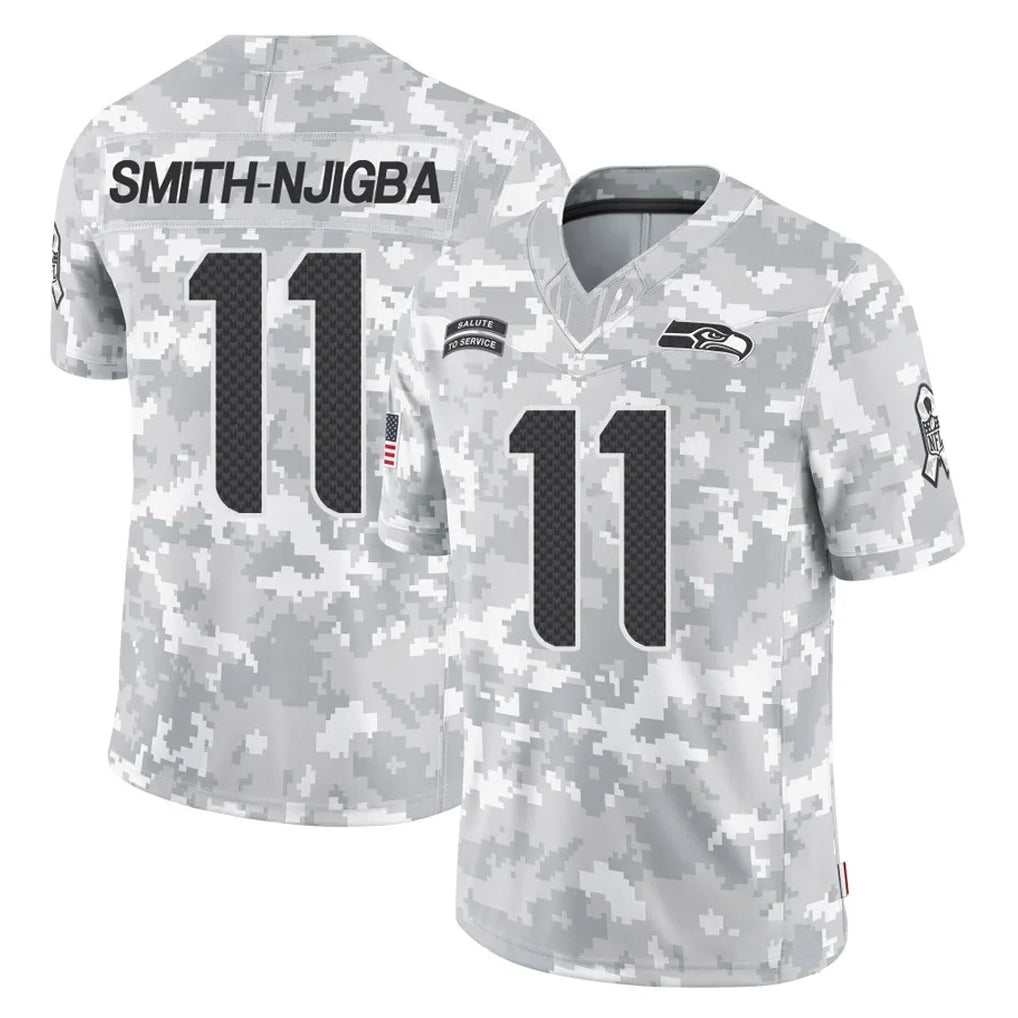S.Seahawks #11 Jaxon Smith-Njigba Player Arctic Camo Limited Salute To Service Home Game ROCER Stitched Jerseys