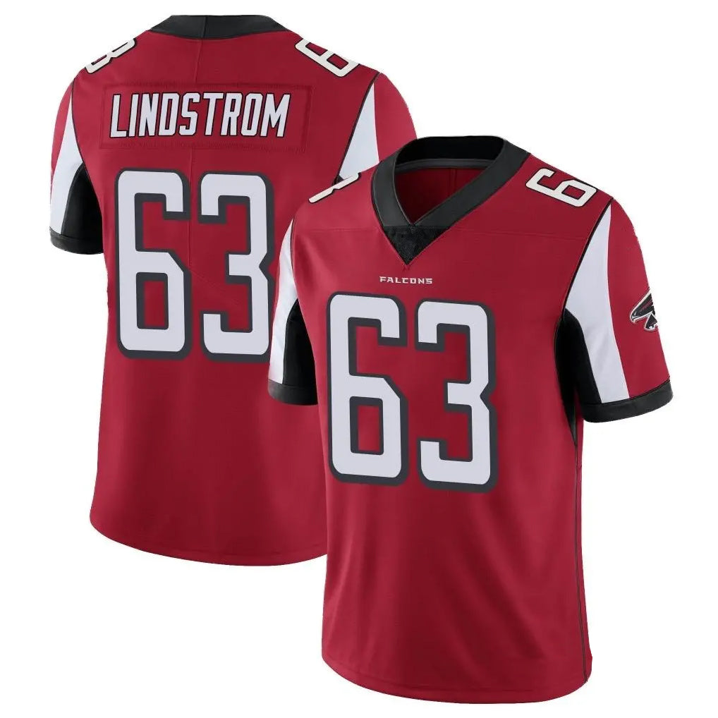 A.Falcons #63 Chris Lindstrom Player Red Color Vapor Untouchable Limited Home Game ROCER Stitched Jerseys