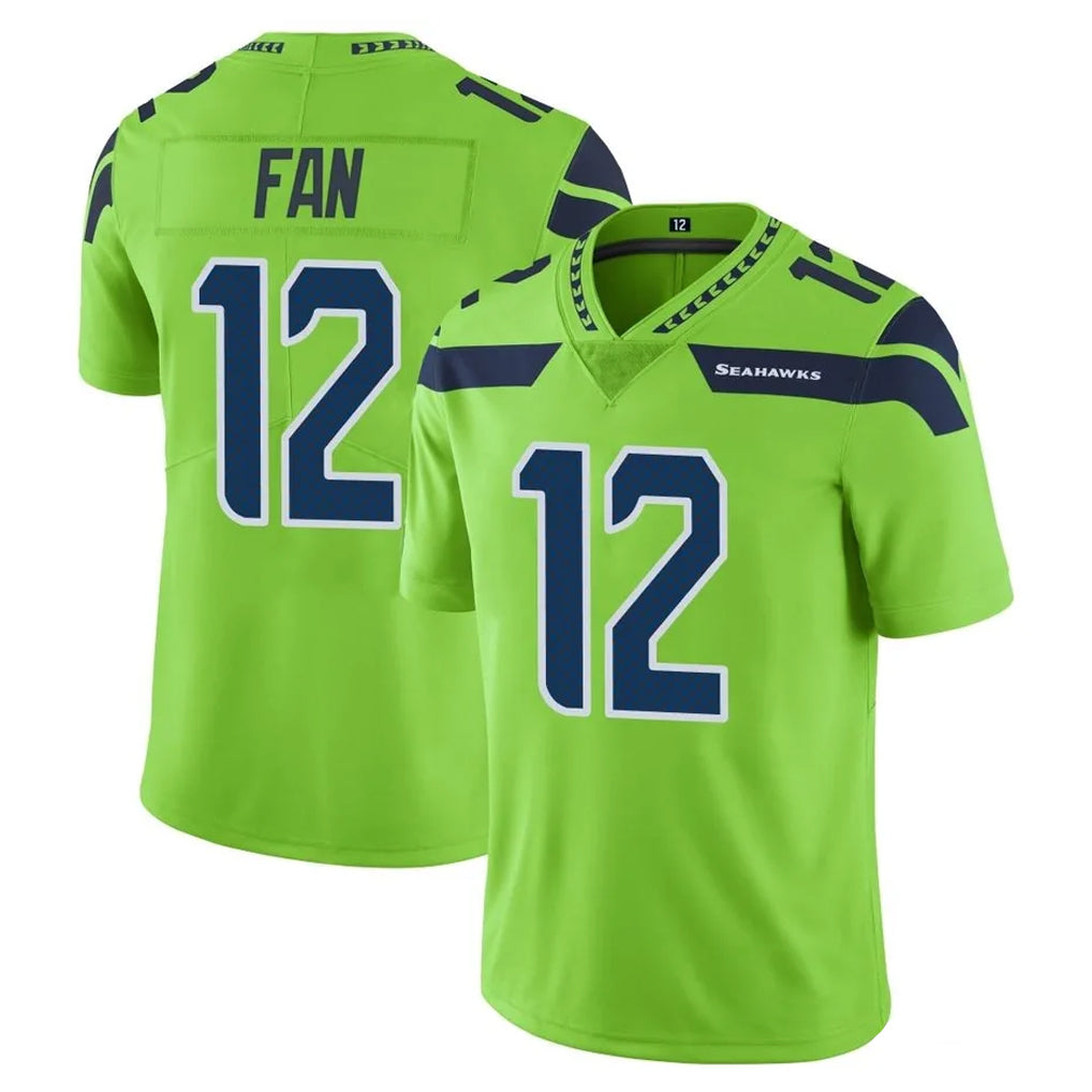 S.Seahawks #12 12th Fan Player Green Limited Color Rush Home Game ROCER Stitched Jerseys