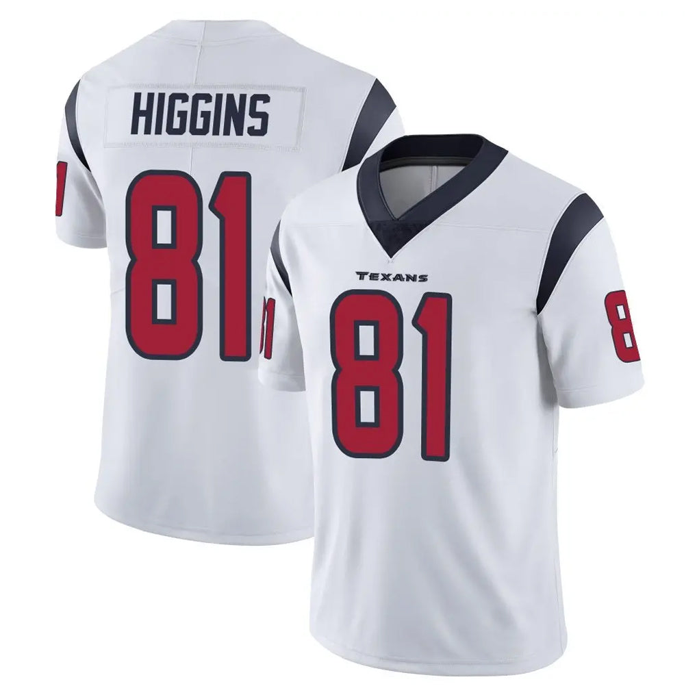H.Texans #81 Jayden Higgins Player White Limited Vapor Untouchable Home Game ROCER Stitched Jerseys