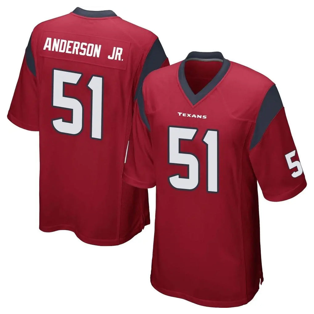H.Texans #51 Will Anderson Jr. Player Red Home Game ROCER Stitched Jerseys