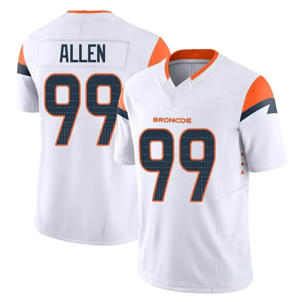 D.Broncos #99 Zach Allen Player White Limited Vapor F.U.S.E. Home Game ROCER Stitched Jerseys