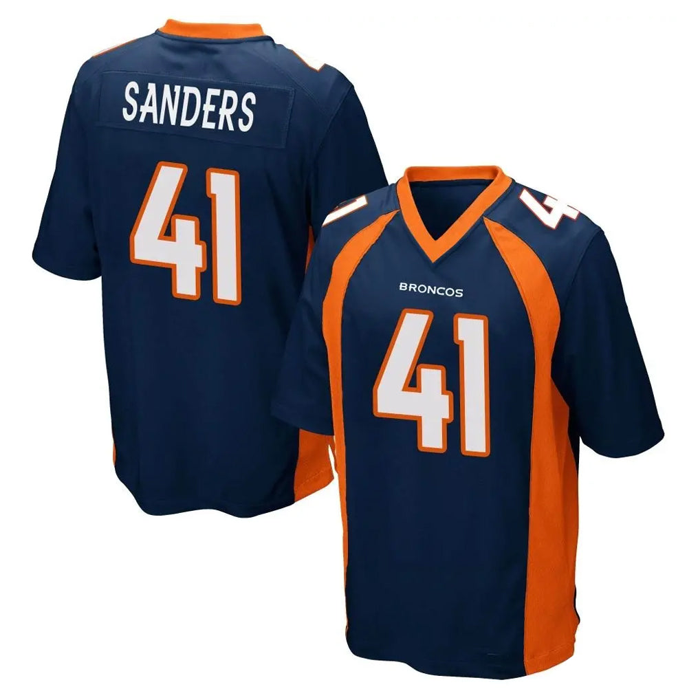 D.Broncos #41 Drew Sanders Player Navy Game Ddoa Stitched Jerseys