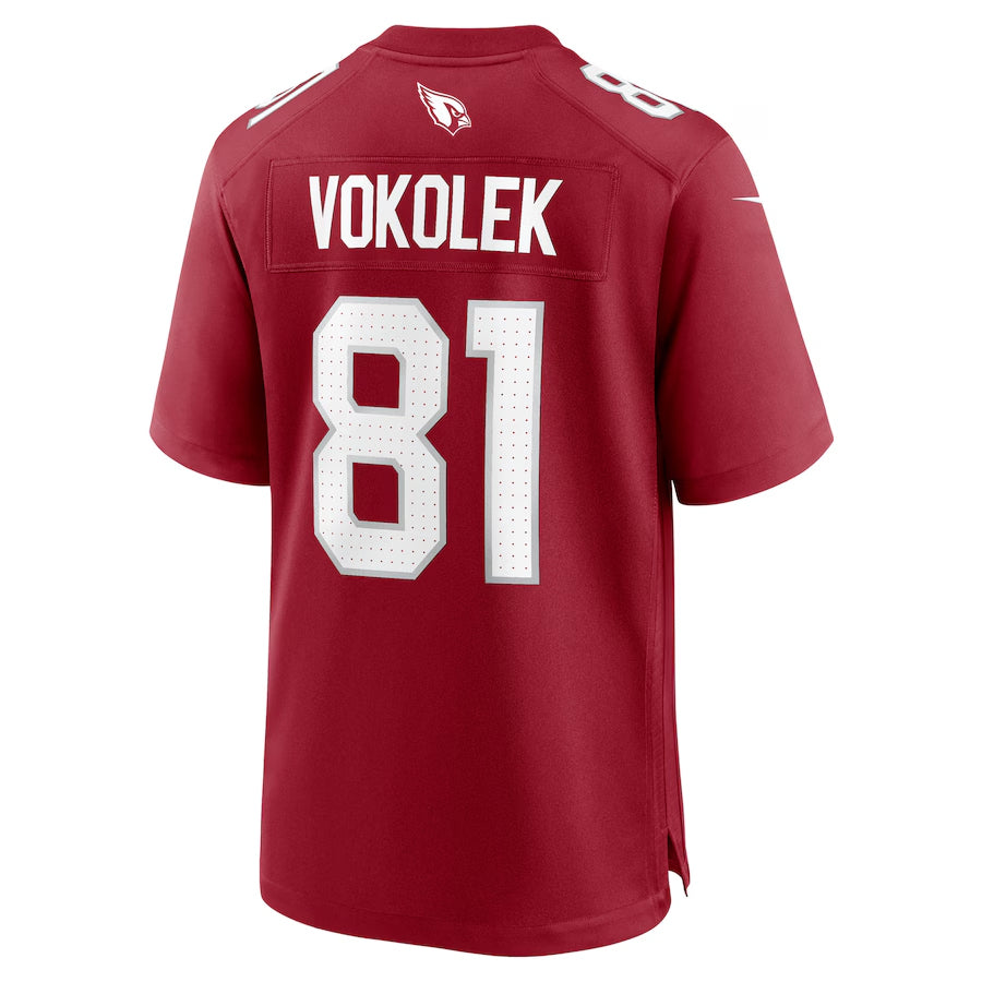 A.Cardinals #81 Travis Vokolek Player Cardinal Home Game ROCER Stitched Jerseys