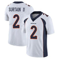 D.Broncos #2 Pat Surtain II Player White Vapor Untouchable Limited Home Game ROCER Stitched Jerseys