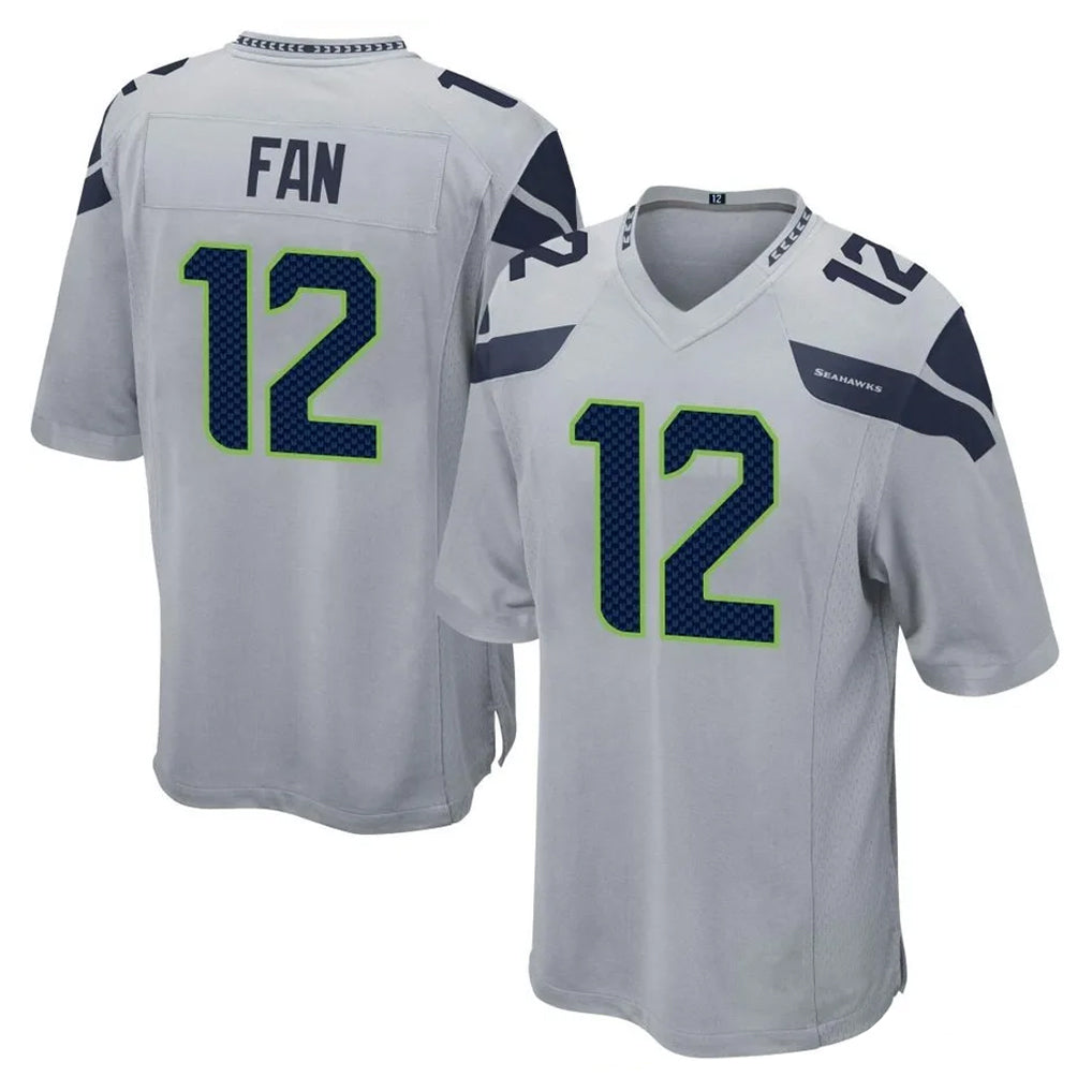S.Seahawks #12 12th Fan Player Gray Home Game ROCER Stitched Jerseys