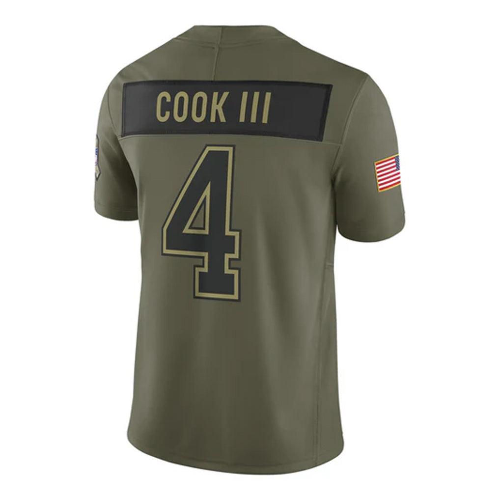 B.Bills #4 James Cook III Player Olive Salute to Service Limited Home Game ROCER Stitched Jerseys