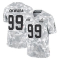 C.Browns #99 Julian Okwara Player Arctic Camo Salute to Service Limited Home Game ROCER Stitched Jerseys