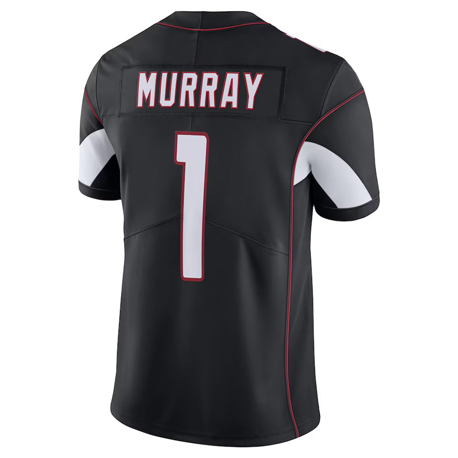 A.Cardinals #1 Kyler Murray Player Black Vapor Limited Home Game ROCER Stitched Jerseys