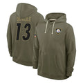 P.Steelers #13 Rico Dowdle Player Olive Salute to Service Pullover Hoodies Limited ROCER Stitched Jerseys
