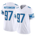D.Lions #97 Aidan Hutchinson Player White Vapor F.U.S.E. Limited Home Game ROCER Stitched Jerseys