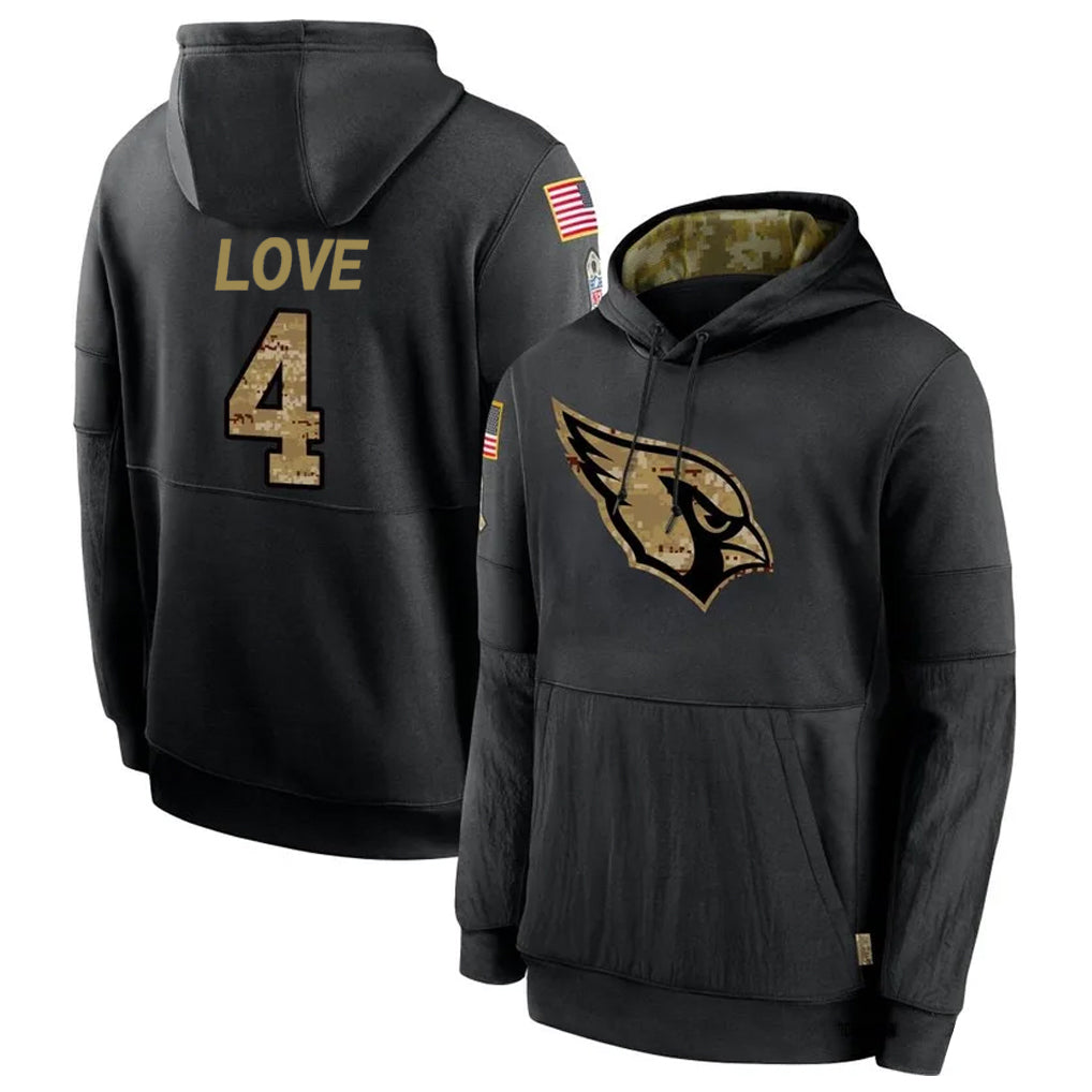 A.Cardinals #4 Jeremiyah Love Player Black Salute to Service Limited Hoodies ROCER Stitched Jerseys