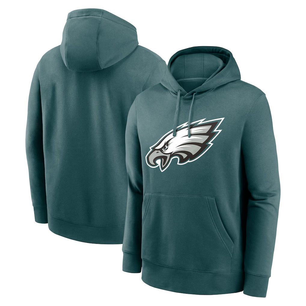 P.Eagles ## Eagles Blank Player Midnight Green Performance Pullover Hoodies Home Game ROCER Stitched Jerseys