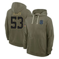 IN.Colts #53 CJ Allen Player Olive Salute to Service Pullover Hoodies Limited ROCER Stitched Jerseys