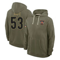 C.Bengals #53 Boye Mafe Player Olive Salute to Service Pullover Hoodies Limited ROCER Stitched Jerseys
