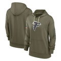 A.Falcons ## Falcons Blank Player Olive 2025 Salute to Service Pullover Hoodie ROCER Stitched Jerseys