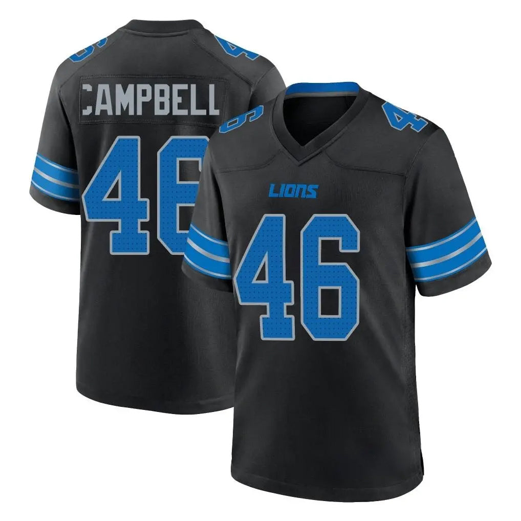 D.Lions #46 Jack Campbell Player Black Alternate Home Game ROCER Stitched Jerseys
