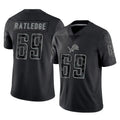 D.Lions #69 Tate Ratledge Player Black Reflective Limited Home Game ROCER Stitched Jerseys