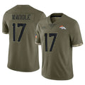 D.Broncos #17 Jaylen Waddle Player Olive Salute To Service Limited ROCER Stitched Jerseys