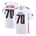 A.Falcons #70 Jake Matthews Player White Home Game ROCER Stitched Jerseys