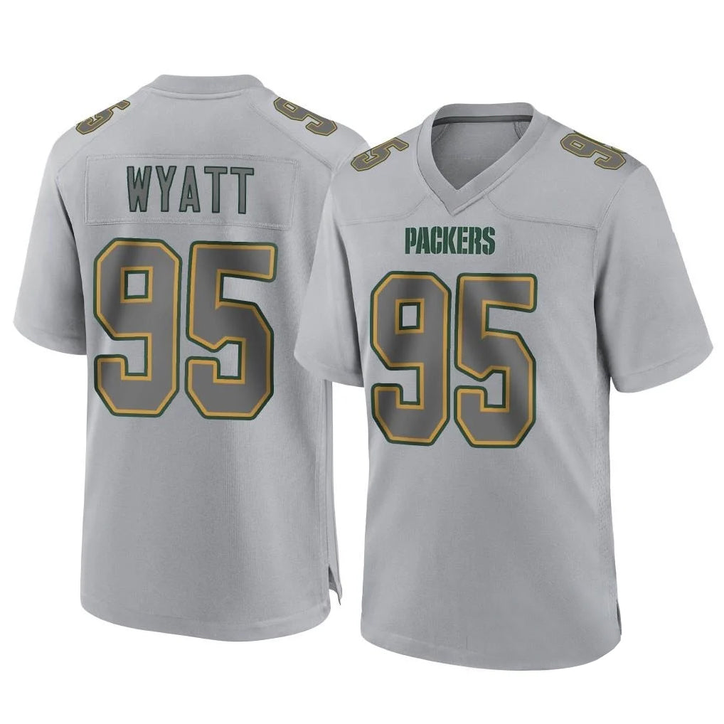 GB.Packers #95 Devonte Wyatt Player Gray Atmosphere Fashion Home Game ROCER Stitched Jerseys