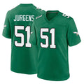 P.Eagles #51 Cam Jurgens Player Green Kelly Alternate Home Game ROCER Stitched Jerseys