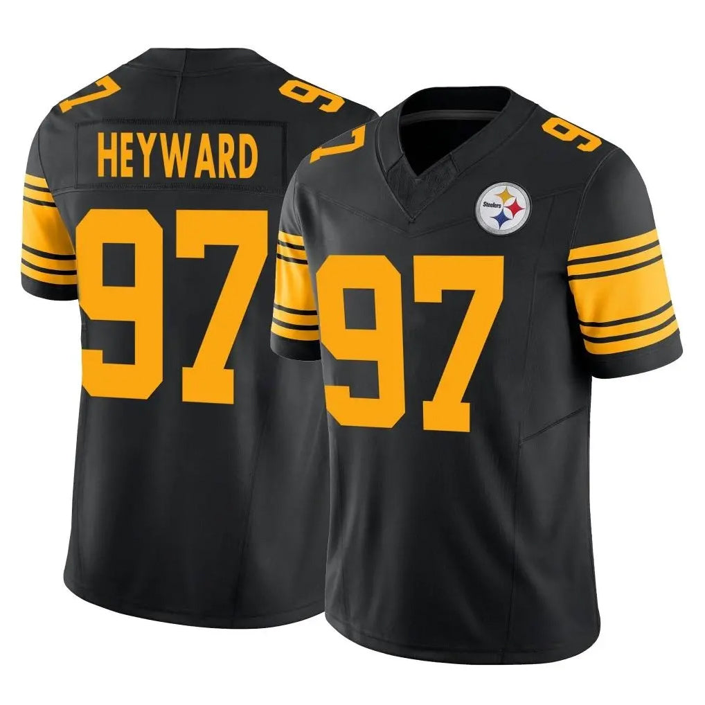 P.Steelers #97 Cameron Heyward Player Black Limited 2nd Alternate Vapor F.U.S.E. Home Game ROCER Stitched Jerseys