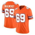 D.Broncos #69 Mike McGlinchey Player Orange Limited Alternate Vapor F.U.S.E. Throwback Game ROCER Stitched Jerseys