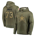 D.Cowboys #73 Tyler Smith Player Olive Salute to Service Pullover Hoodies Home Game ROCER Stitched Jerseys