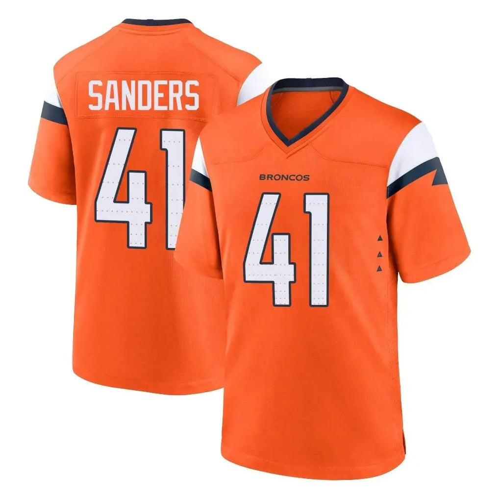D.Broncos #41 Drew Sanders Player Orange Home Game Ddoa Stitched Jerseys