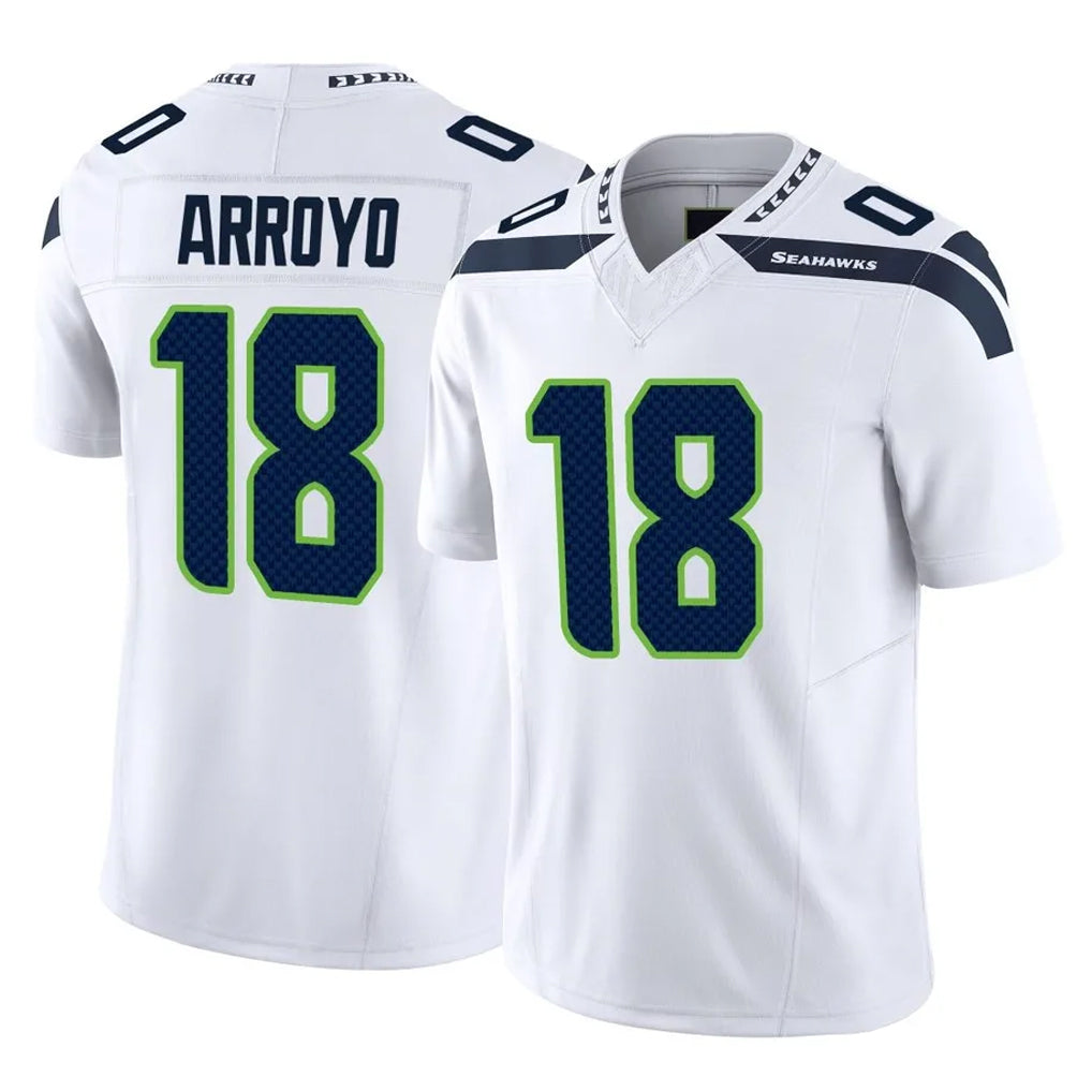 S.Seahawks #18 Elijah Arroyo Player White Limited Vapor F.U.S.E. Home Game ROCER Stitched Jerseys