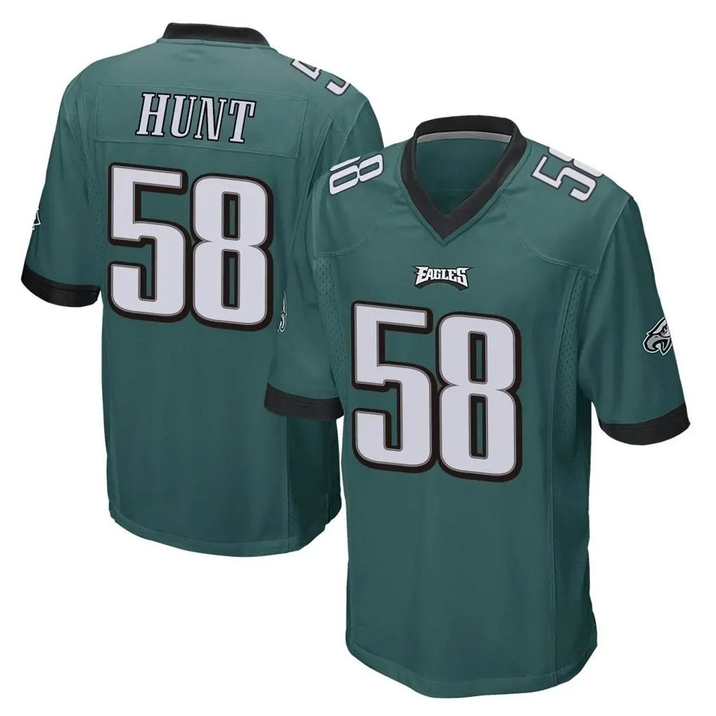 P.Eagles #58 Jalyx Hunt Player Team Color Green Home Game ROCER Stitched Jerseys