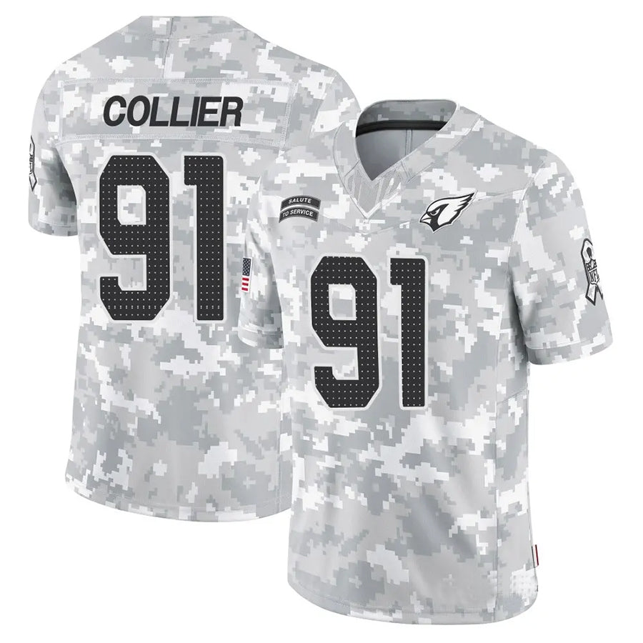 A.Cardinals #91 L.J. Collier Player Camo Salute to Service Limited ROCER Stitched Jerseys
